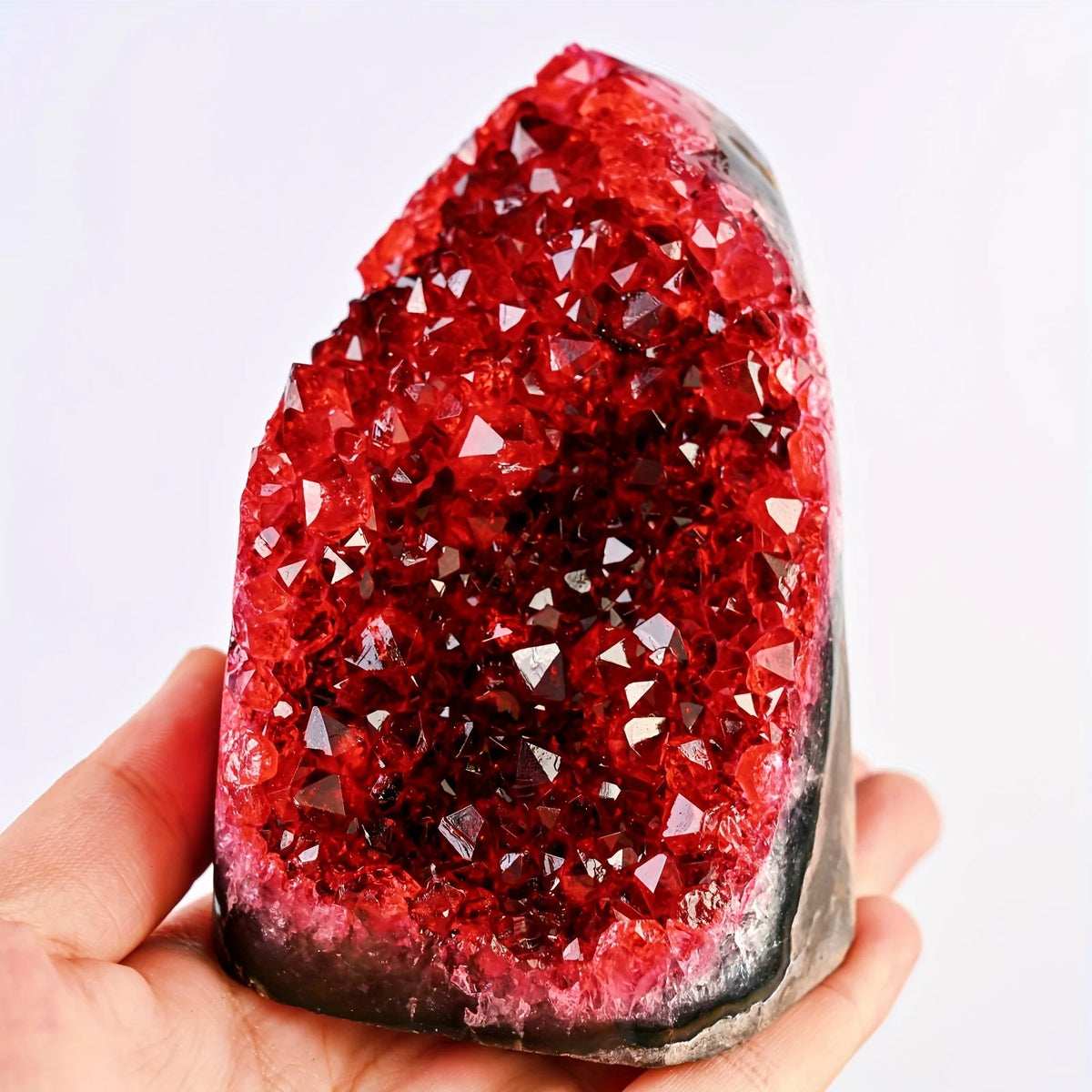Red Geode Crystal Cluster – Decorative Natural Mineral for Home & Office