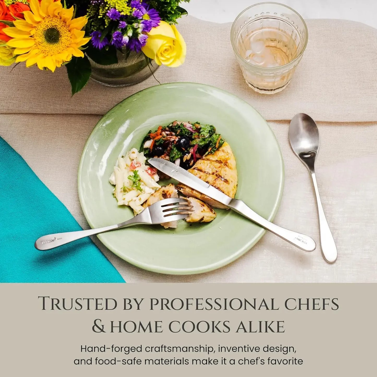 Ergonomically Designed Stainless Steel Cutlery Set in Matte Silver