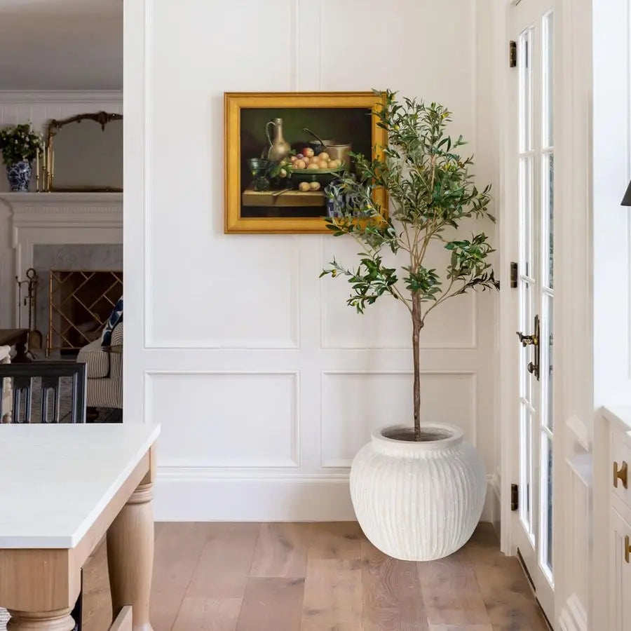 Beautifully Handcrafted Whitewashed Terracotta Vase