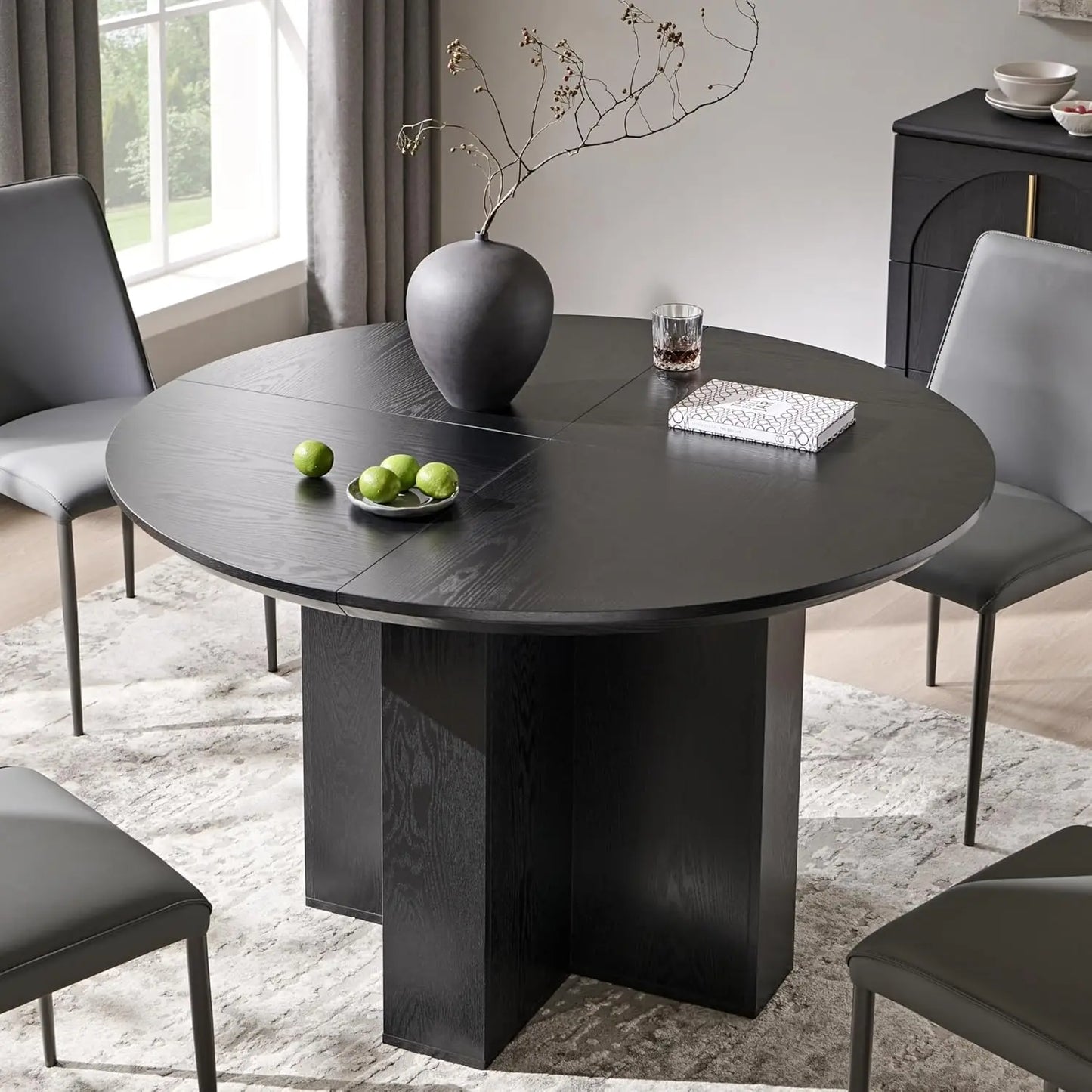 Luxury 47" Round Pedestal Dining Room Table