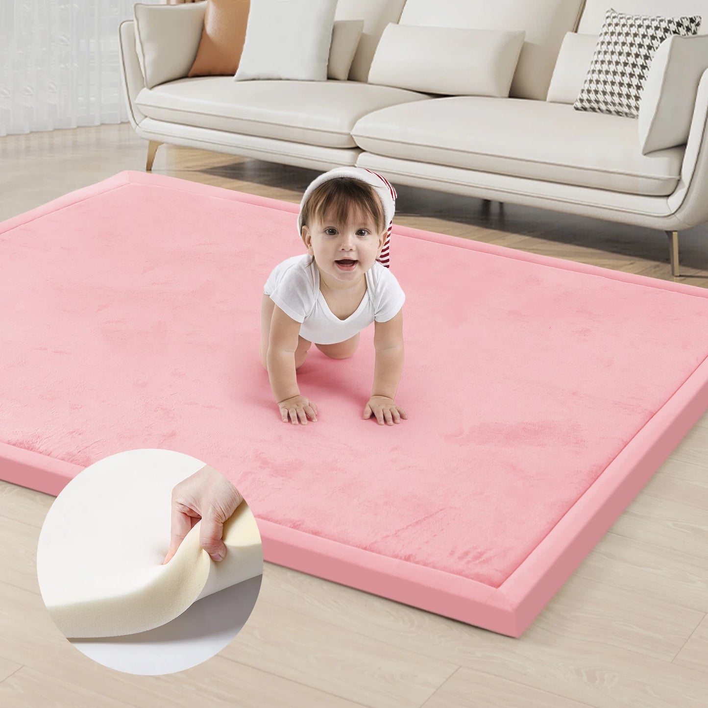 Ultra Soft Memory Foam Area Rug Thick Non Slip Bedroom Carpet