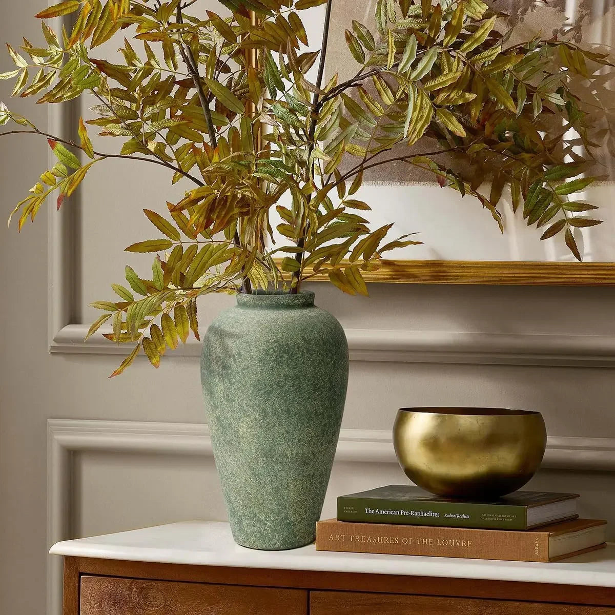 Green Ceramic Farmhouse Table Vase