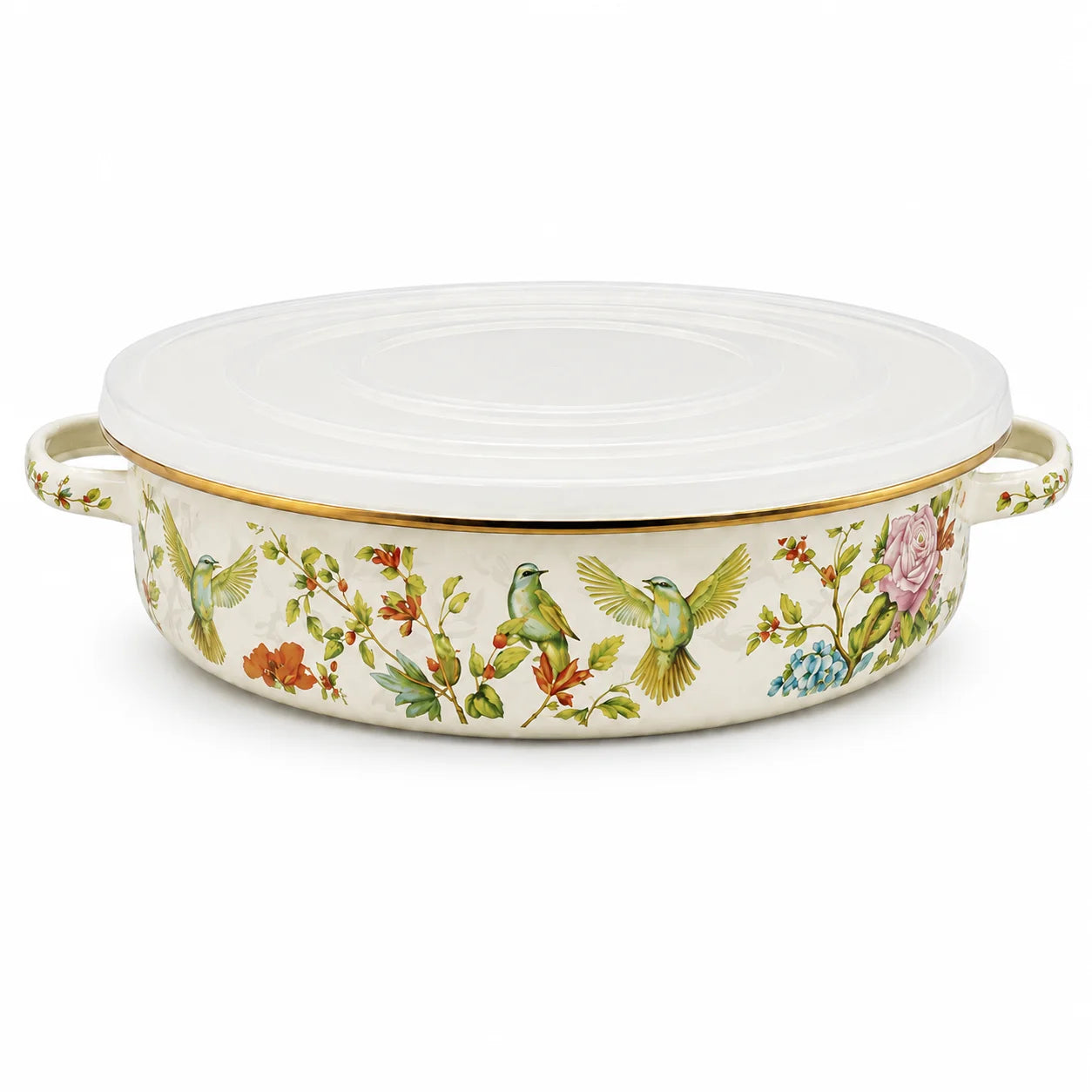 Vintage Floral Enamel Pie Pan