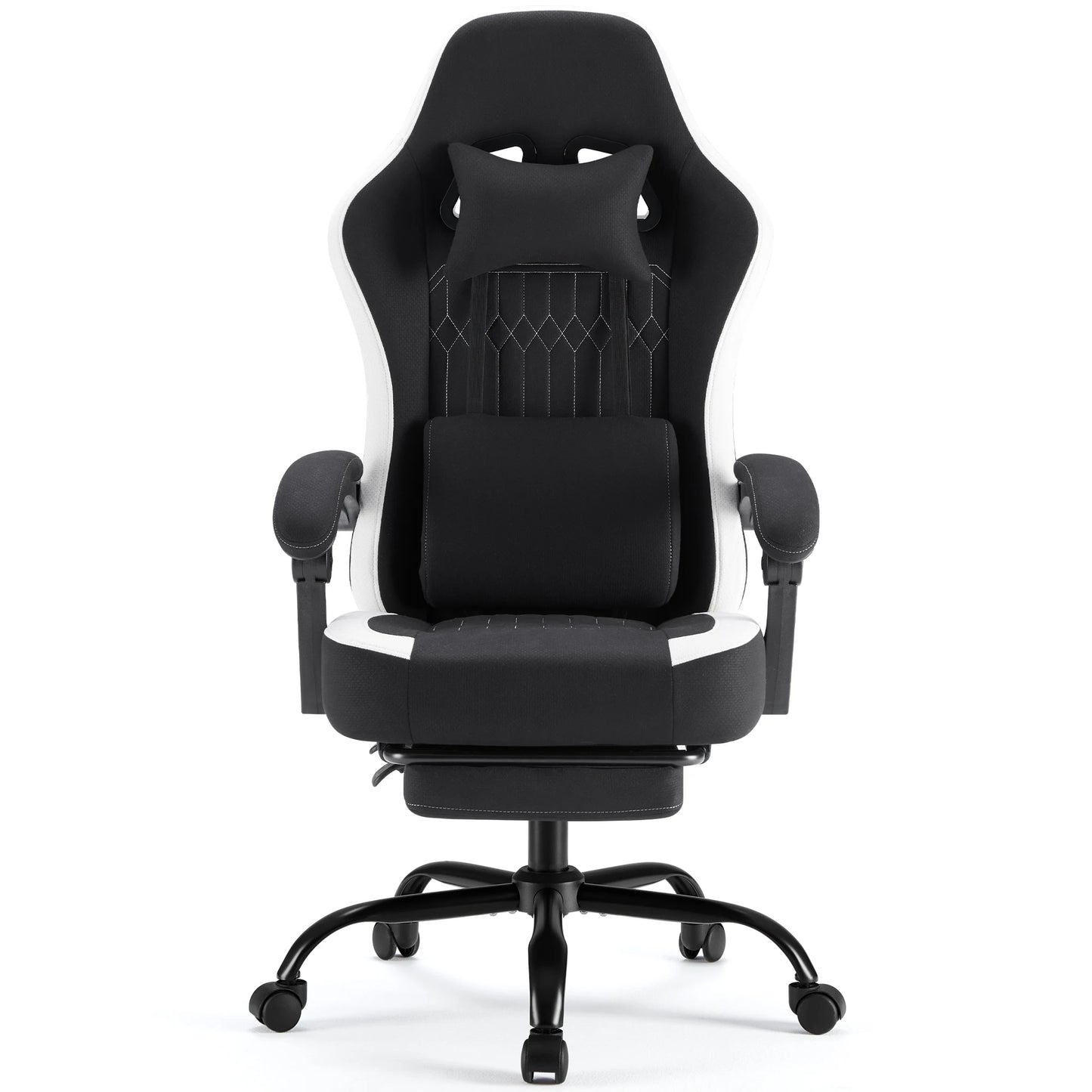 Ergonomic Gaming Chair with Pocket Spring Cushion, Footrest & Lumbar Support