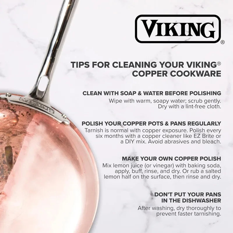 10 Piece Copper Kitchen Cookware Set with Glass Lids