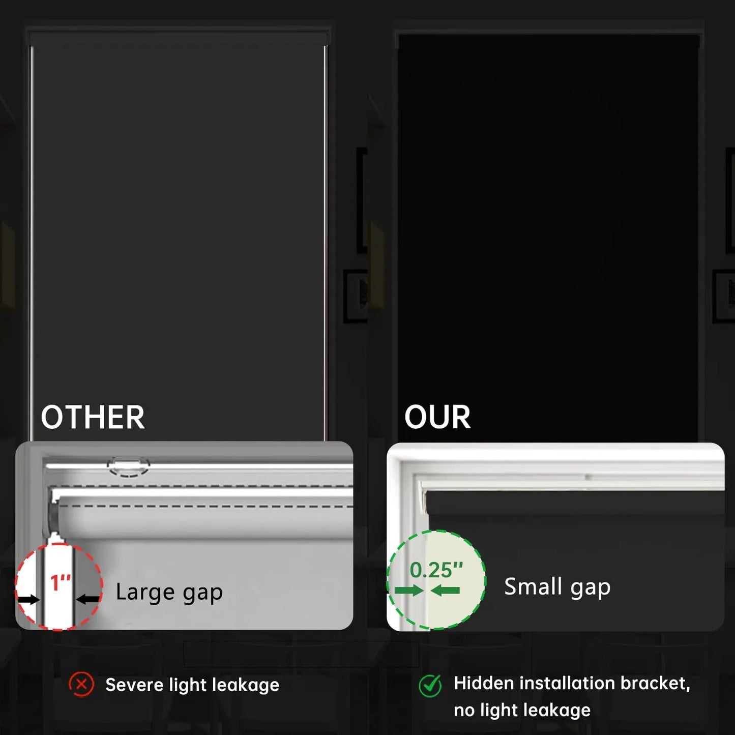 Cordless Blackout Roller Shades | 100% Room Darkening Thermal Window Blinds