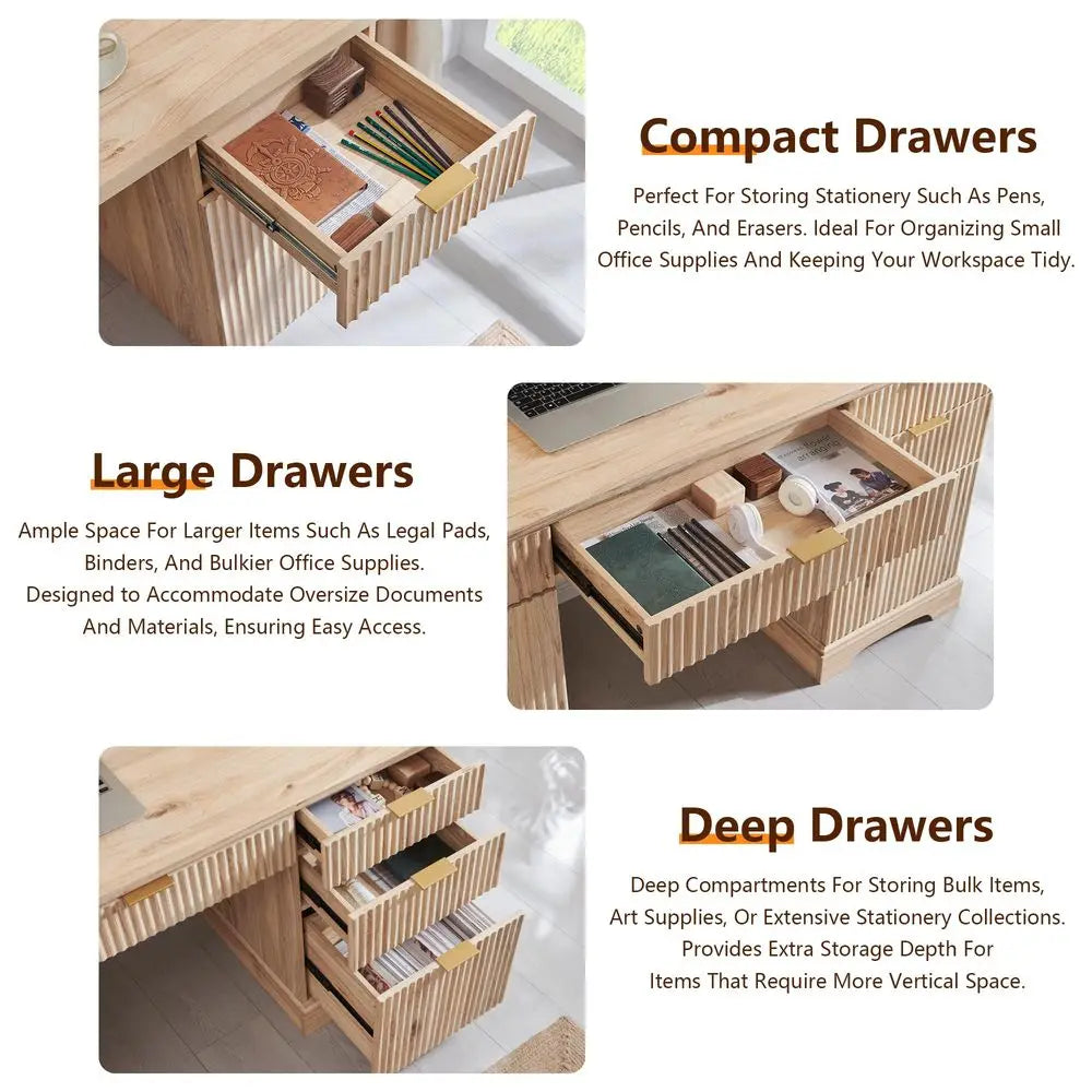 Modern Executive Desk with Storage