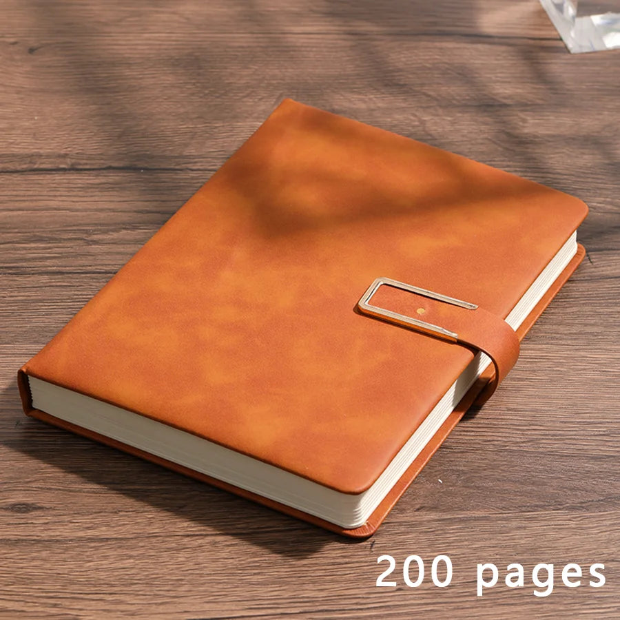 Vintage A5 Leather Notebook | Soft Cover Journal for Work, School & Meetings