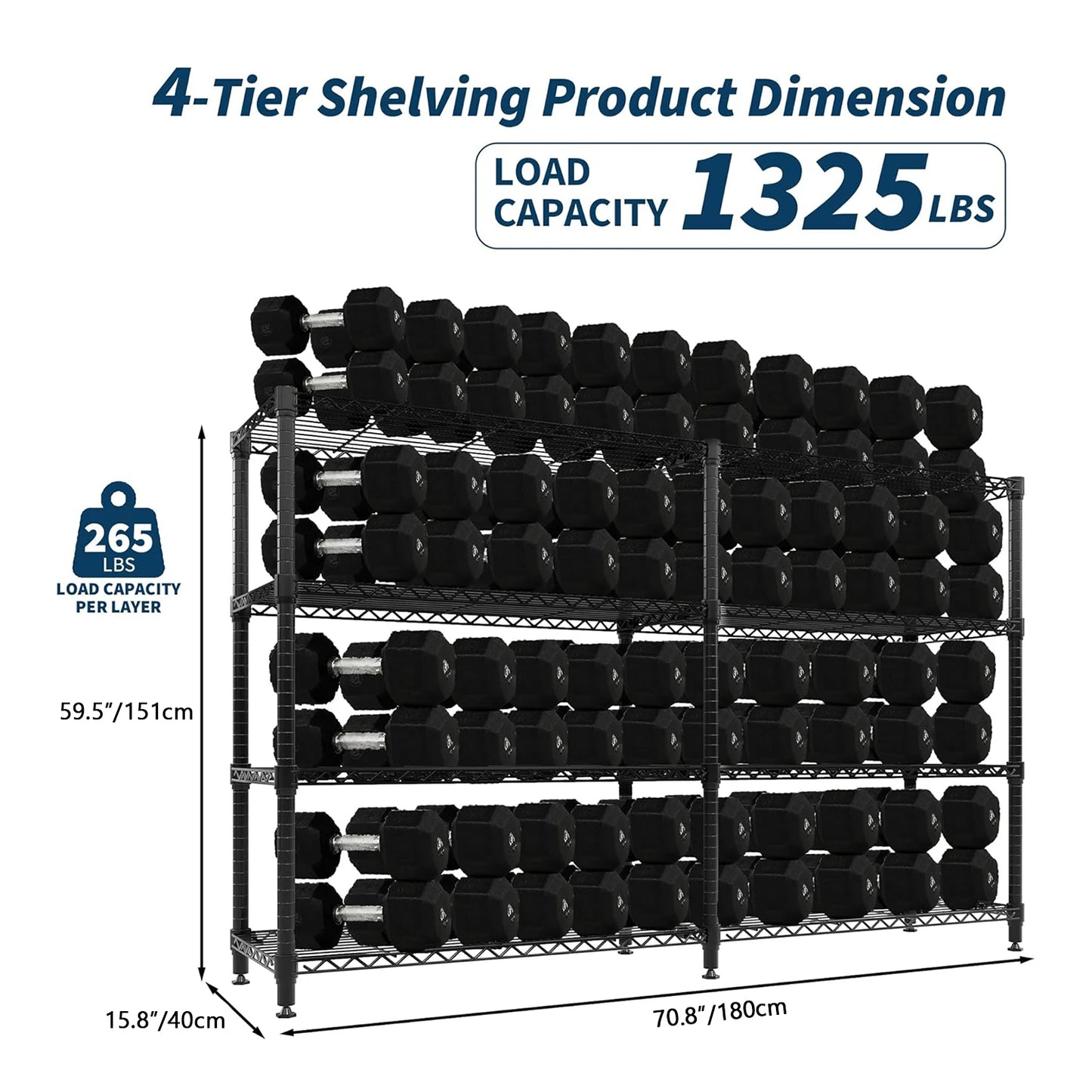 Heavy Duty Adjustable Metal Storage Shelves Garage Organizer Rack