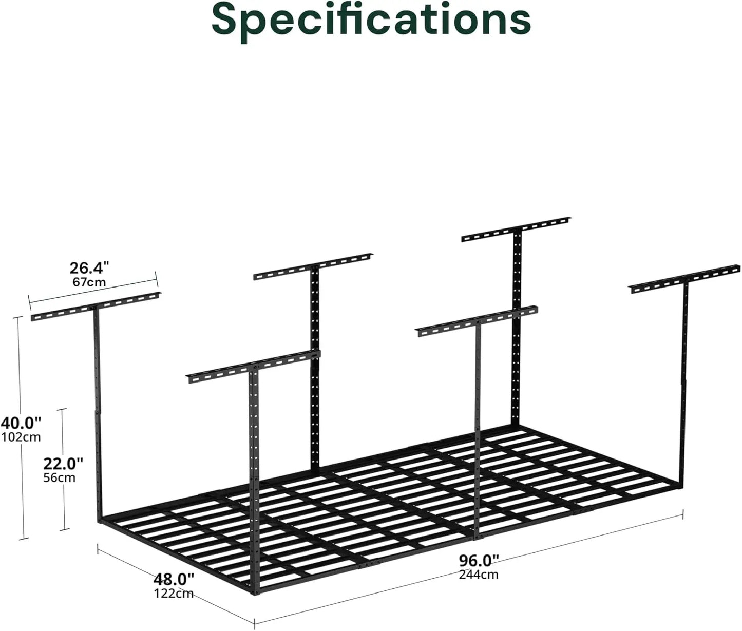 Adjustable Ceiling Mounted Garage Storage Rack