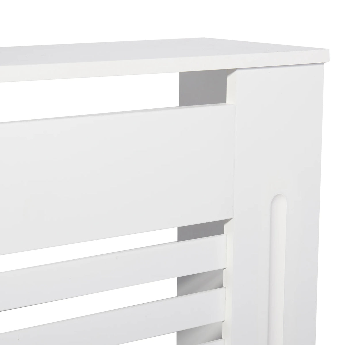 White Radiator Cover Cabinet | Modern Slatted Heater Cover