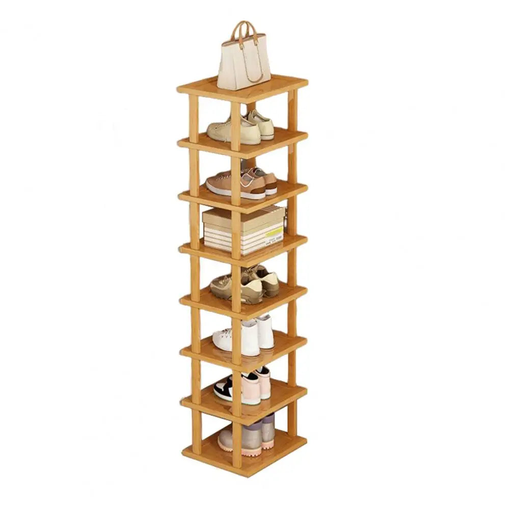Space-Saving Bamboo Shoe Rack
