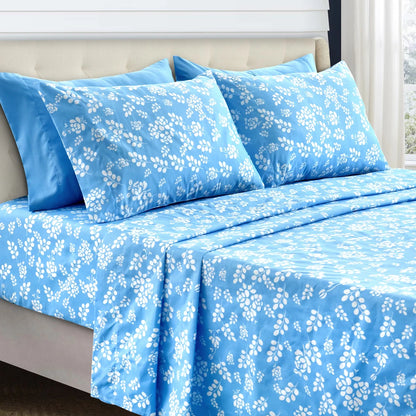 Elegant Floral Microfiber Sheet Set