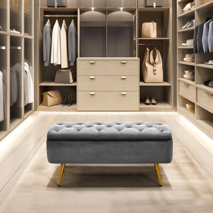 Modern Upholstered Ottoman with Storage