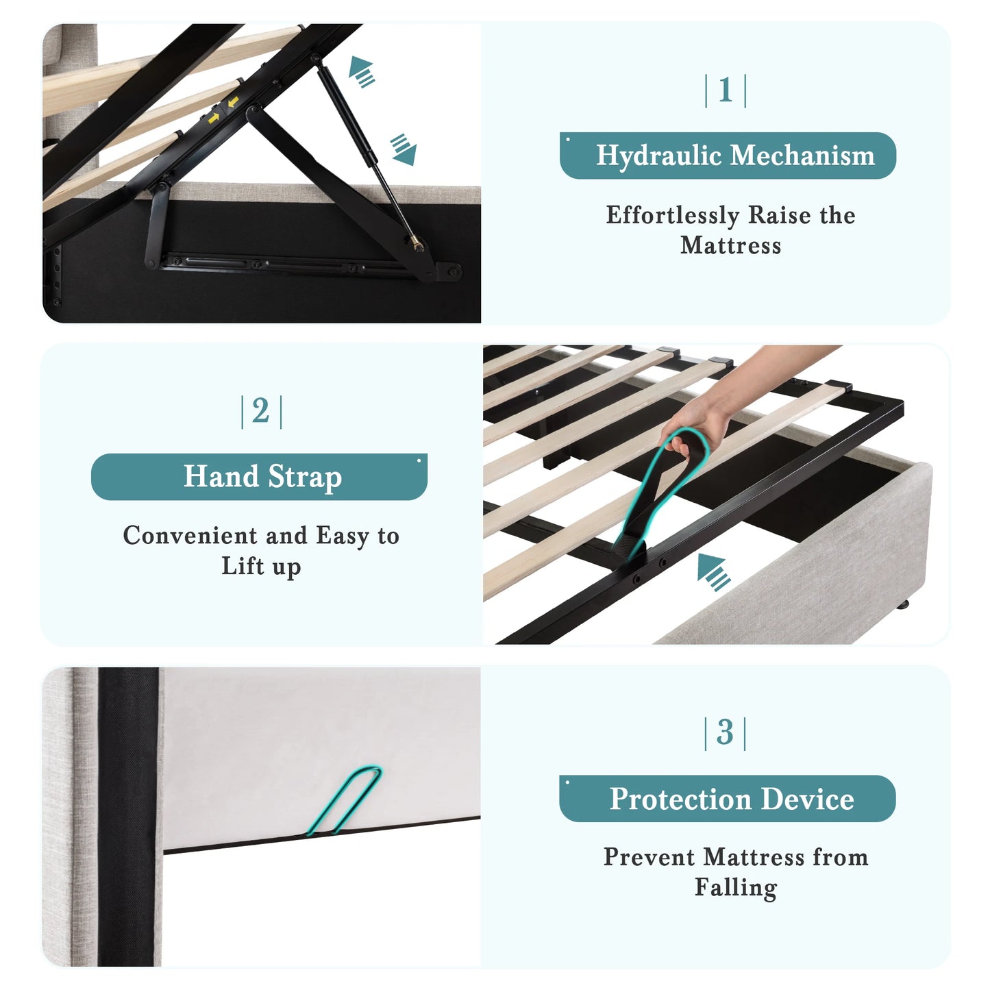 Heavy-Duty Hydraulic Bed with Large Storage Area