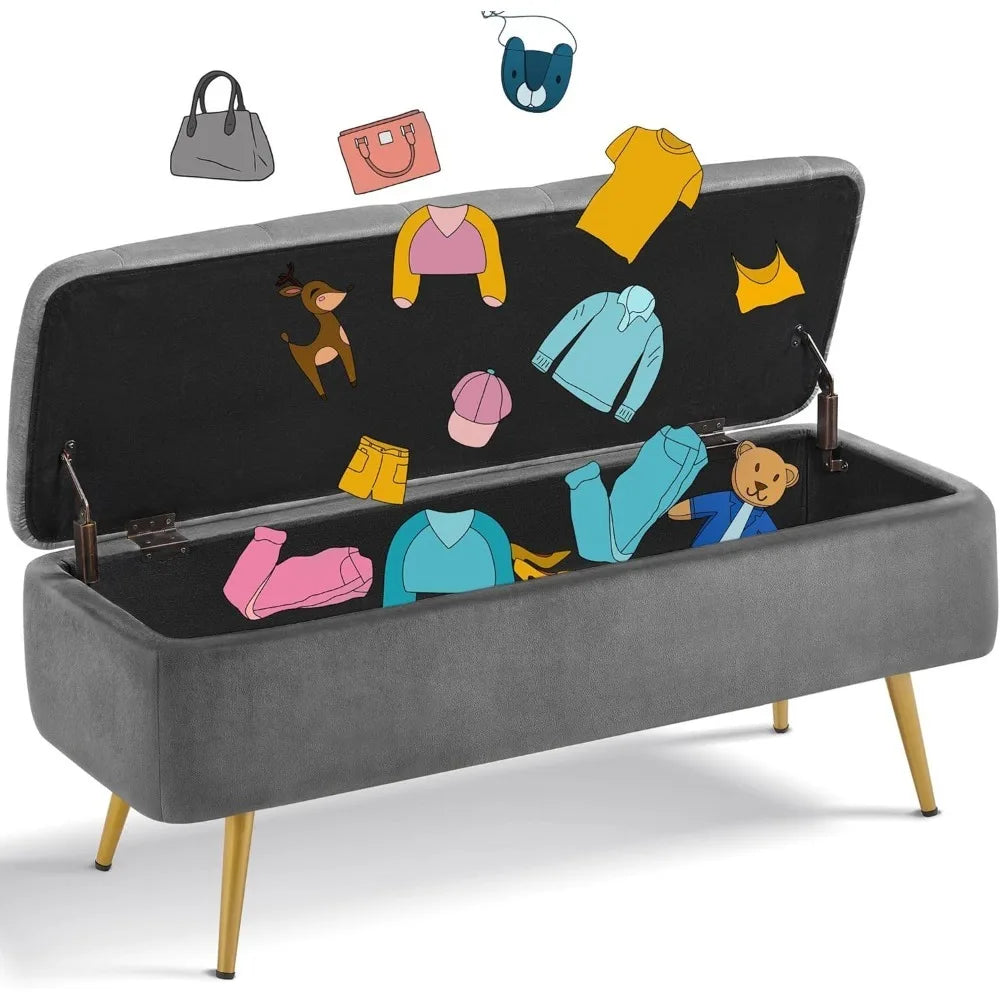 Modern Upholstered Ottoman with Storage