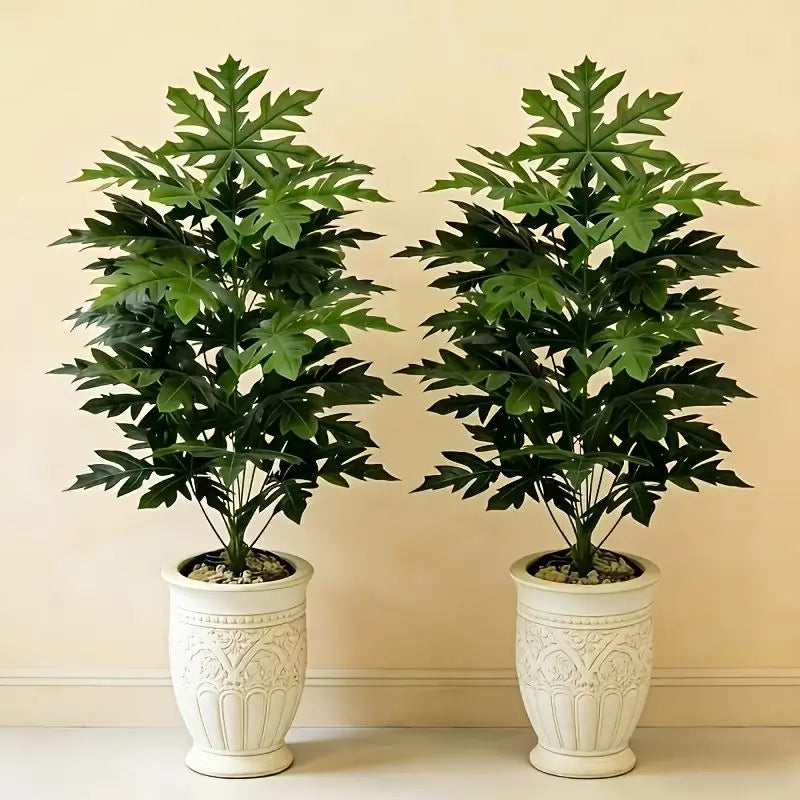 Artificial Philodendron Plants 2-Pack | 26" Faux Tropical Floor Trees