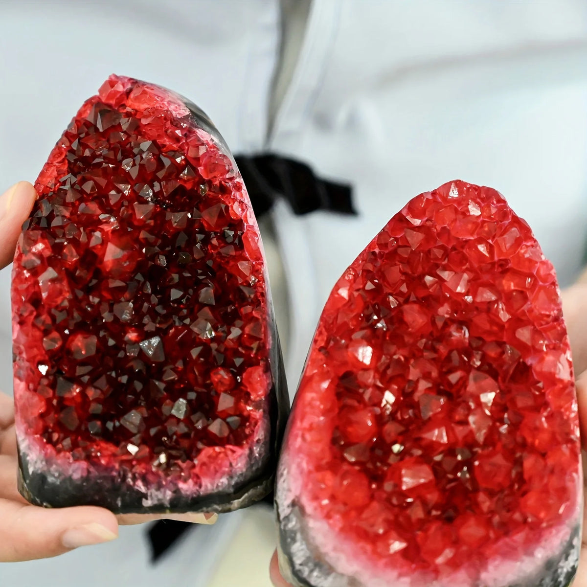 Red Geode Crystal Cluster – Decorative Natural Mineral for Home & Office