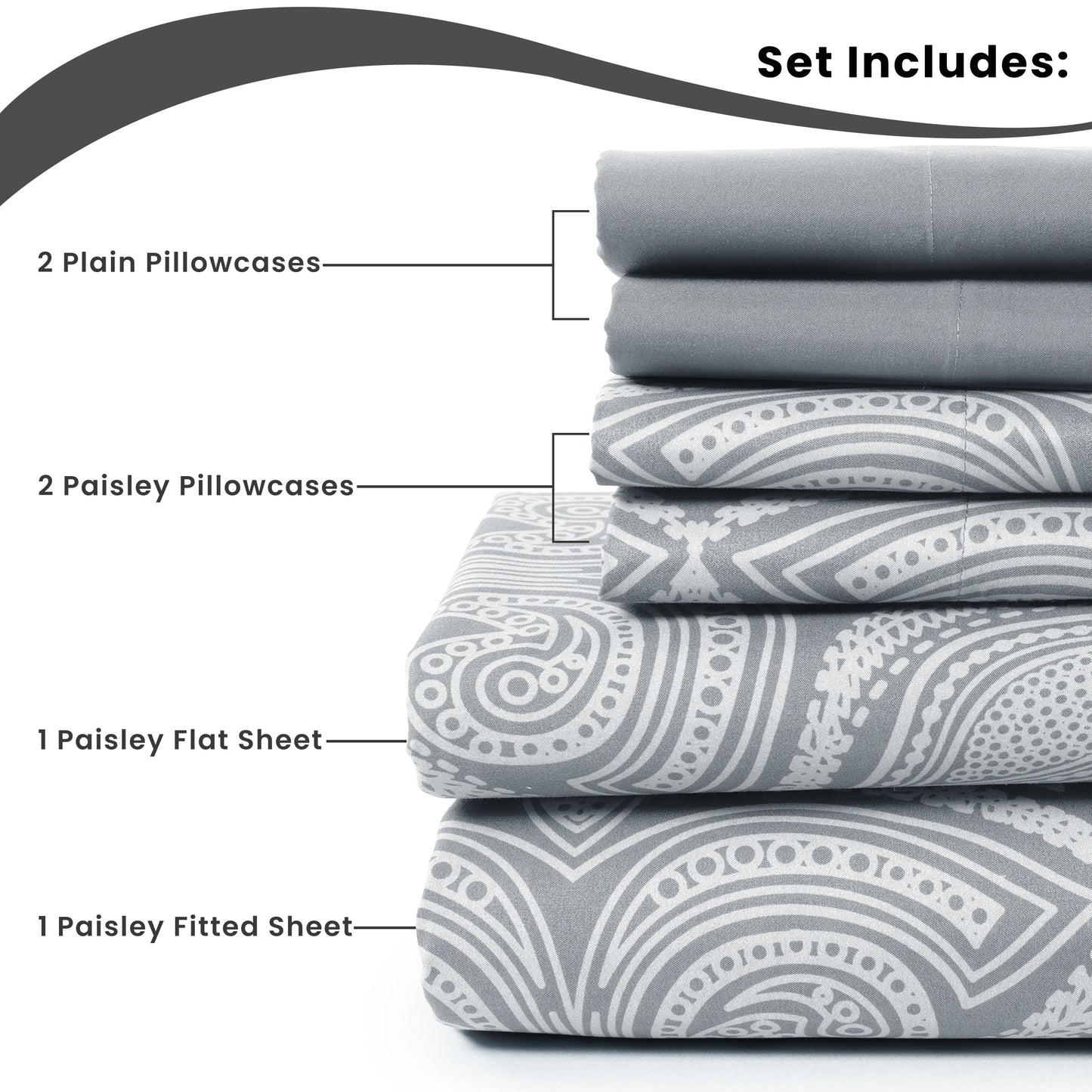 Paisley Sheet Set with Luxurious Soft Microfiber