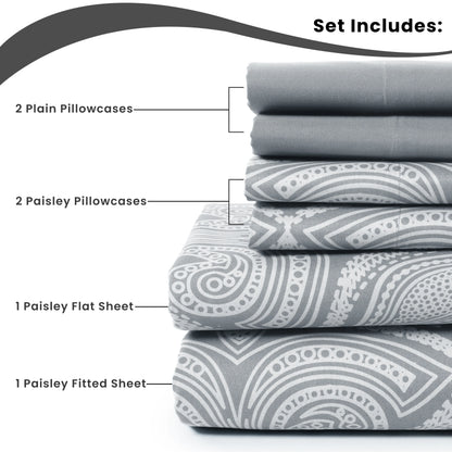 Paisley Sheet Set with Luxurious Soft Microfiber