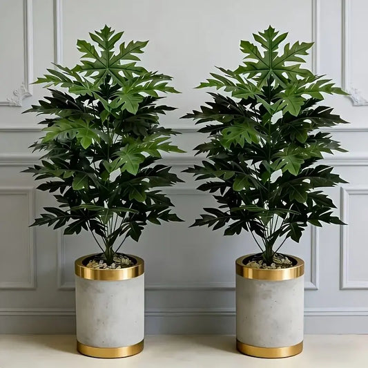 Artificial Philodendron Plants 2-Pack | 26" Faux Tropical Floor Trees