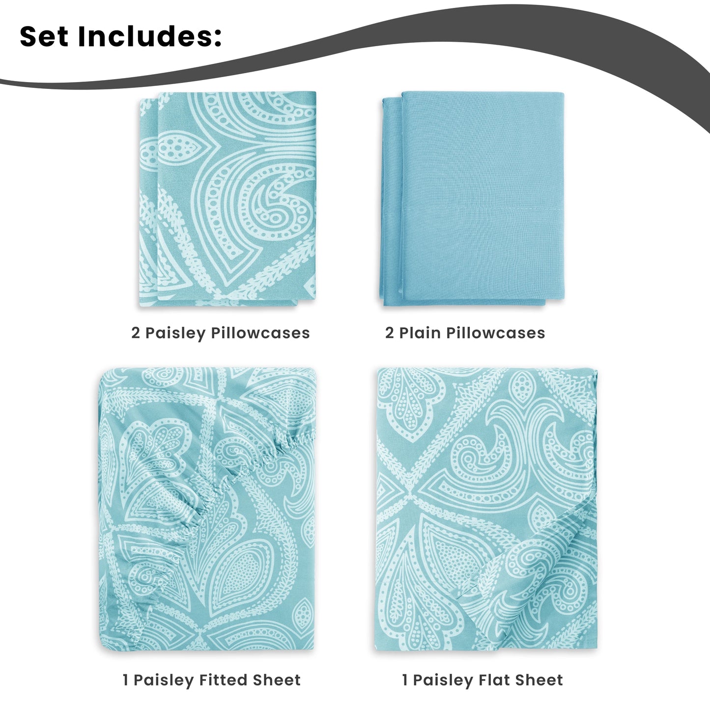 Paisley Sheet Set with Luxurious Soft Microfiber