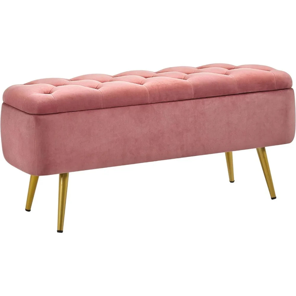Modern Upholstered Ottoman with Storage