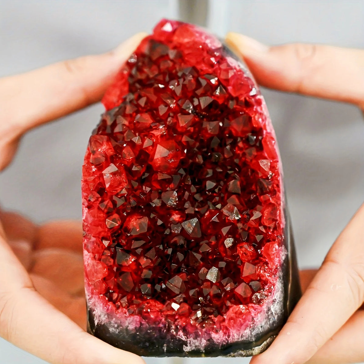 Red Geode Crystal Cluster – Decorative Natural Mineral for Home & Office