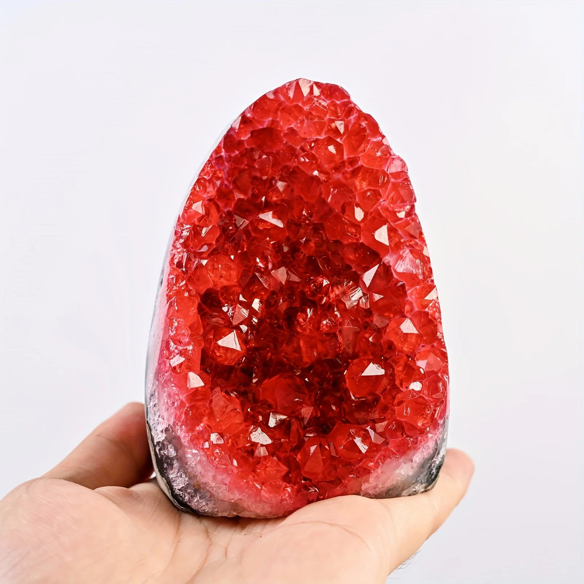 Red Geode Crystal Cluster – Decorative Natural Mineral for Home & Office