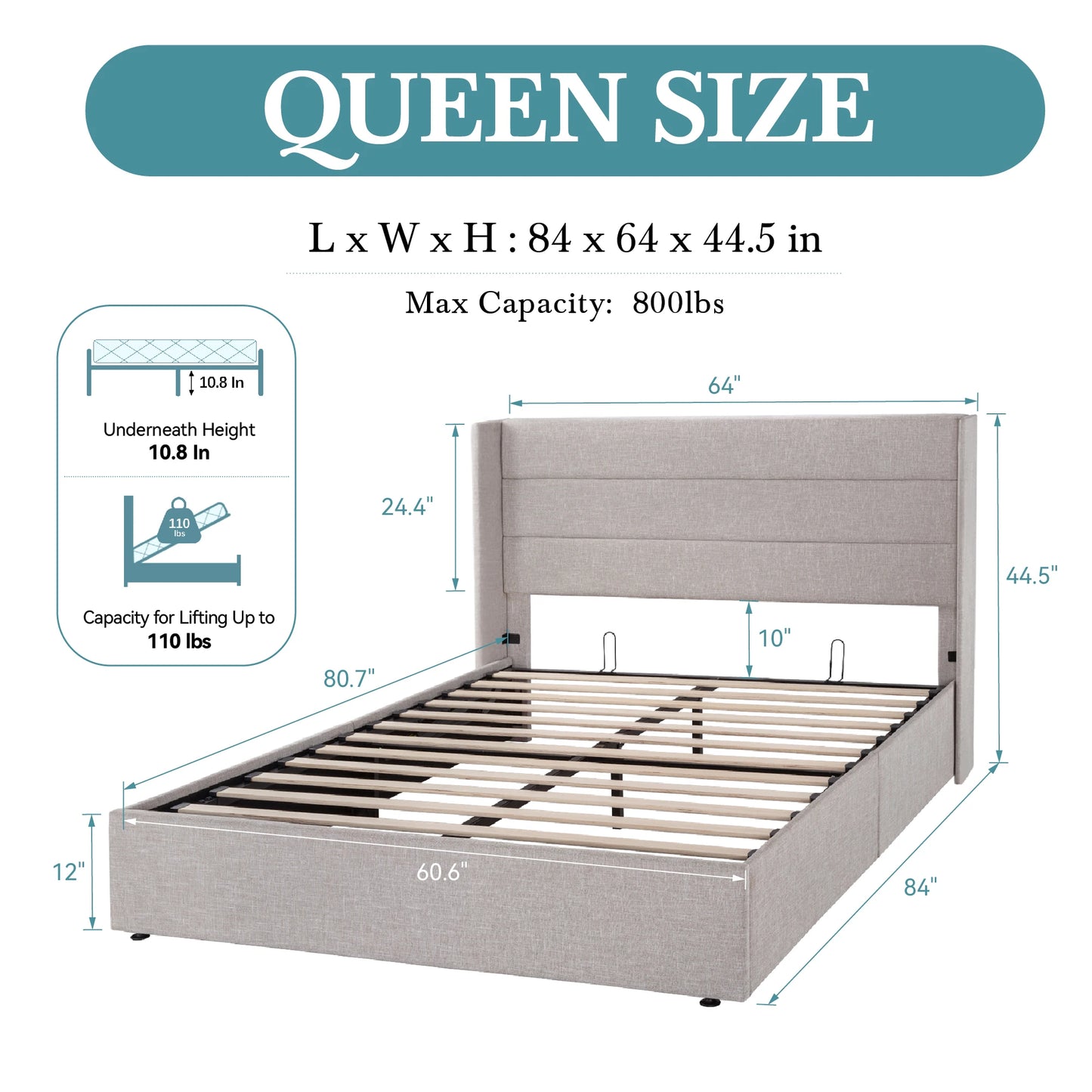 Heavy-Duty Hydraulic Bed with Large Storage Area