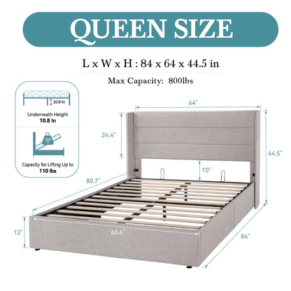 Heavy-Duty Hydraulic Bed with Large Storage Area