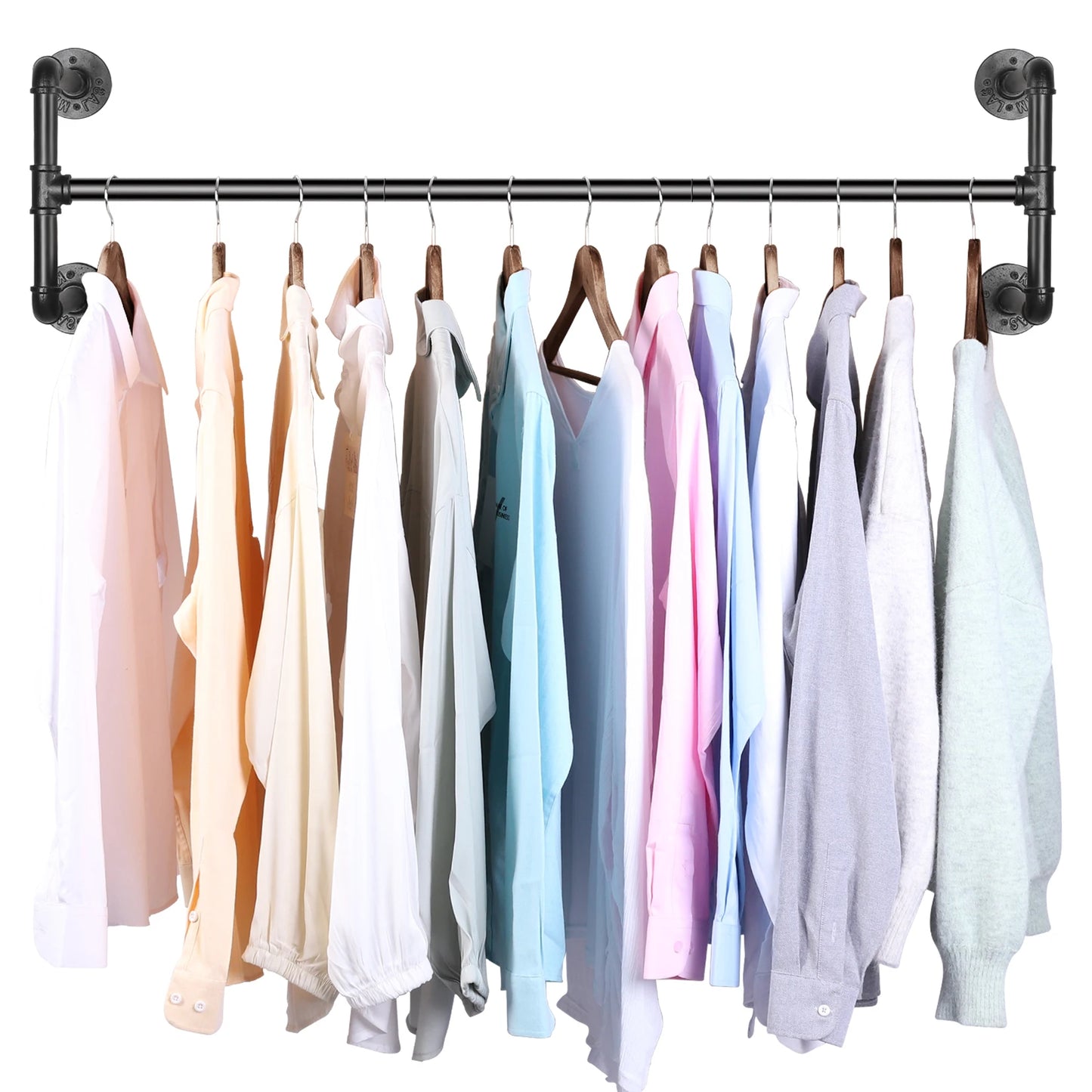 Industrial Wall-Mounted Clothes Rack