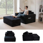 Oversized Boneless Chaise Lounge with 3 Pillows and Ottoman