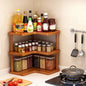 3-Tier Coffee Bar Storage Rack | Wooden Countertop Corner Shelving Organizer