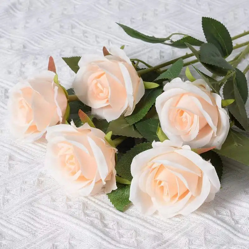 Velvet Artificial Rose Stems | Realistic Silk Flowers for Wedding & Home Décor
