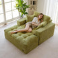 Oversized Boneless Chaise Lounge with 3 Pillows and Ottoman