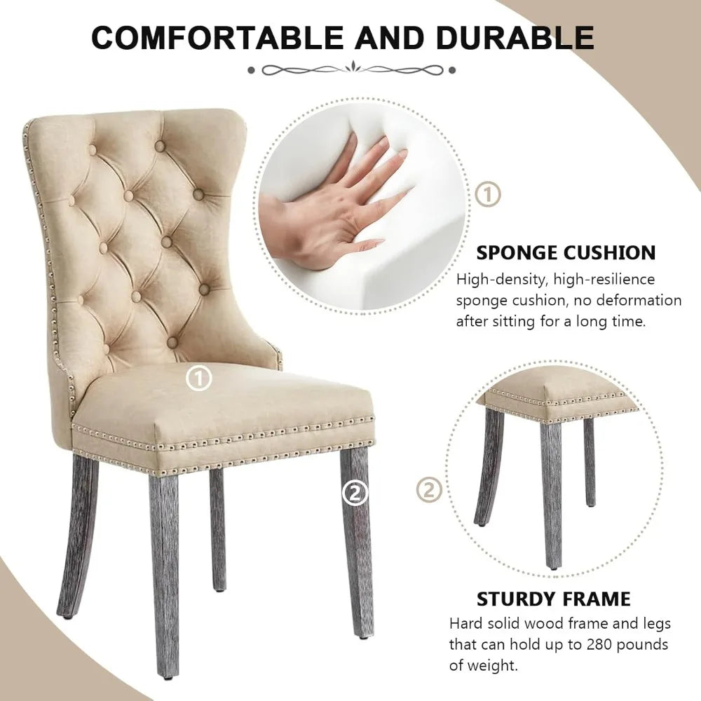 Modern Wingback Dining Room Chair Set