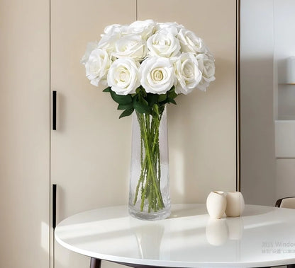 Velvet Artificial Rose Stems | Realistic Silk Flowers for Wedding & Home Décor