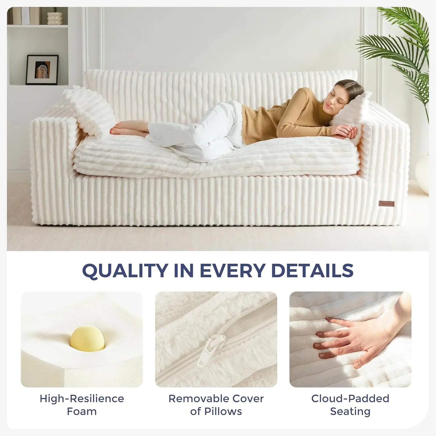 Bean Bag Mini Sofa, Boneless Couch in a Box