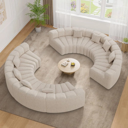 Modern Curved Velvet Cloud Sofa