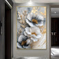 Modern Luxury 3D Floral Canvas Wall Art | Framed Botanical Painting