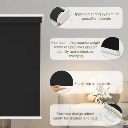 Cordless Blackout Roller Shades | 100% Room Darkening Thermal Window Blinds