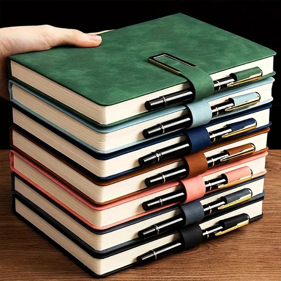 Vintage A5 Leather Notebook | Soft Cover Journal for Work, School & Meetings