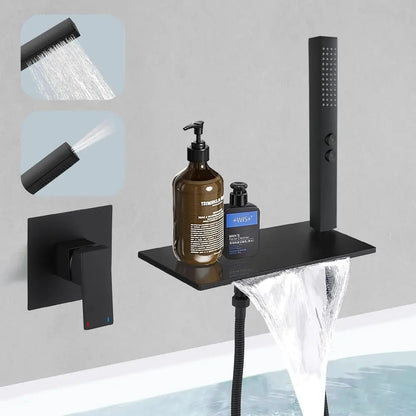 Waterfall Bathtub Faucet with Handheld Sprayer