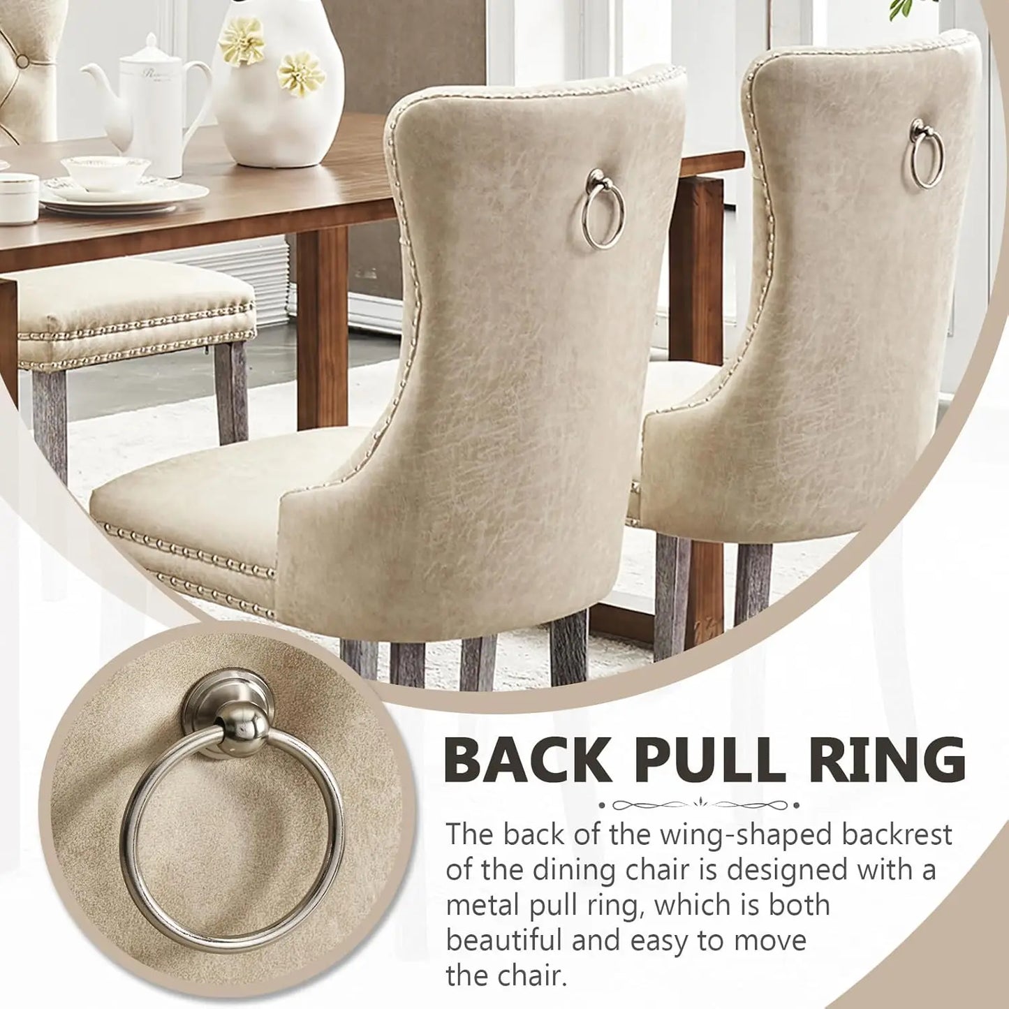 Modern Wingback Dining Room Chair Set