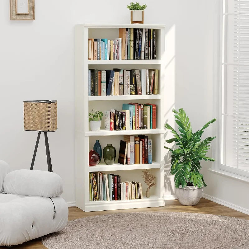 Modern 5-Tier Open Storage Bookshelf 