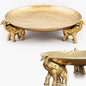 Elegant Decorative Tray with Symbolic Elephant Stands