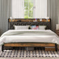 Sturdy & Stylish Bed Frame & Headboard with Power Strip