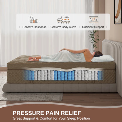 Gel Memory Foam Mattress In A Box, Medium Firm with Motion Isolation