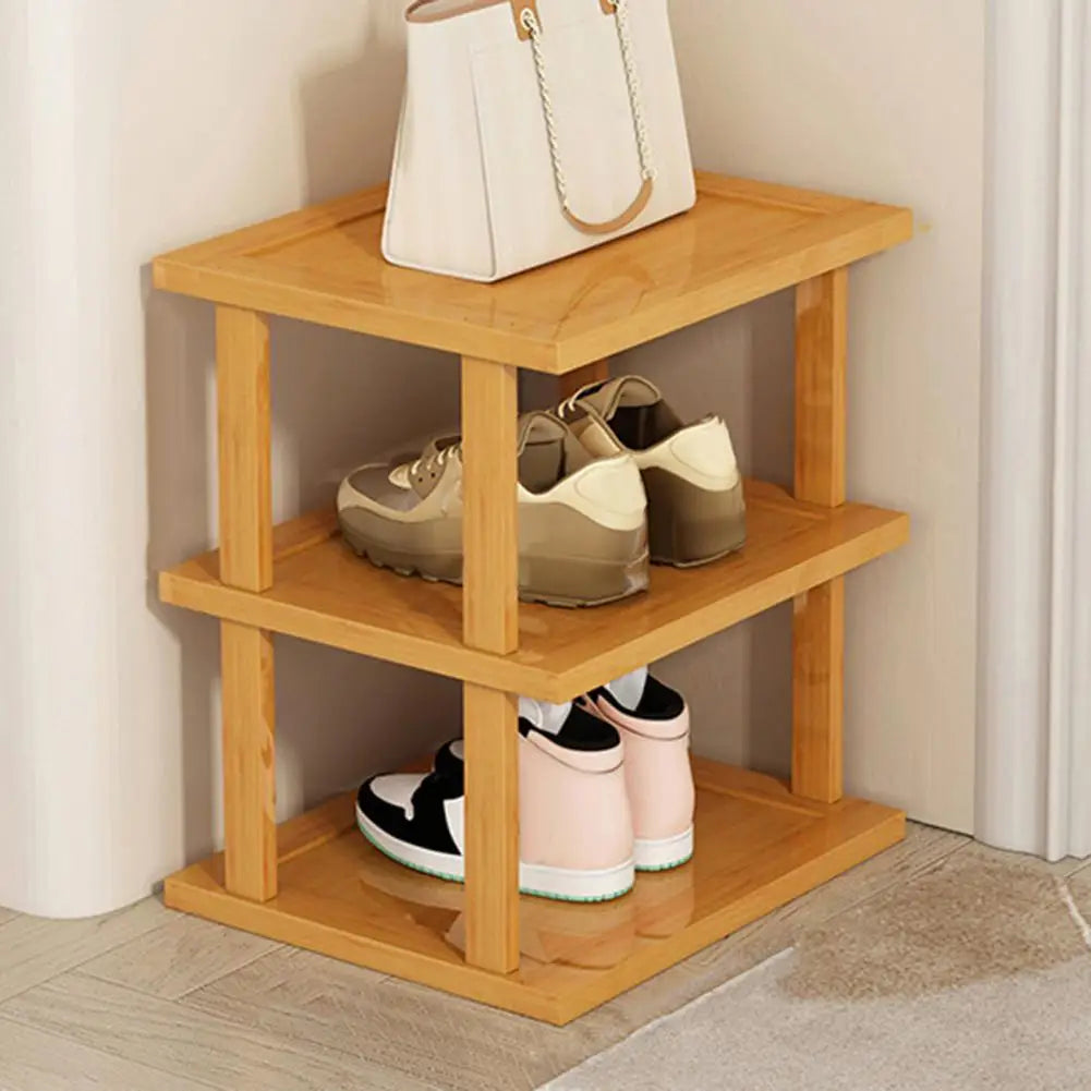 Space-Saving Bamboo Shoe Rack